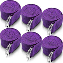 6 Pack Yoga Stretch Straps 8ft Yoga Exercise Adjustable Straps Yoga Straps with Safety Adjustable D-Ring Buckle for Pilates Gym Exercise Yoga Fitness