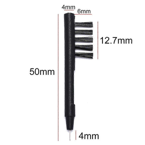 5pcs Hearing Aid Cleaning Brush with Wax Loop and Magnet (Black) 1
