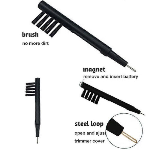 5pcs Hearing Aid Cleaning Brush with Wax Loop and Magnet (Black) 2