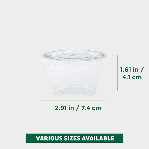 Pahare transparente din plastic, 28 g, cu capac (100 seturi) 2