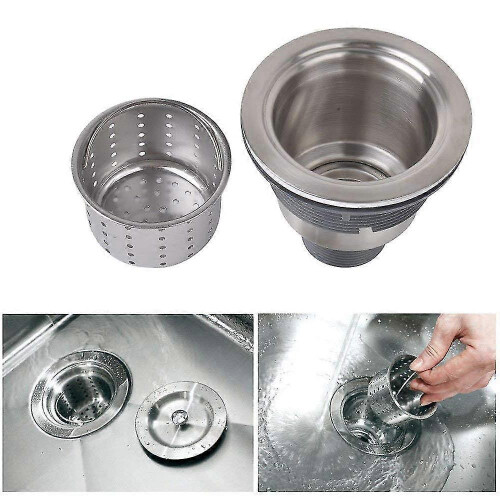 3-1/2-inch Kitchen Sink Strainer with Removable Deep Waste Basket/Strainer Assem 1