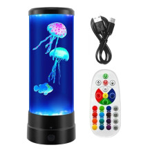 LED lampa v tvare medúzy, napájanie z USB, 17-farebný diaľkový ovládač