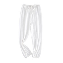 Girls Harem Pants, Solid Color Soft Summer Joggers, Elastic Waist, Comfortable Casual Lounge Wear for Kids 5-6 Years, White