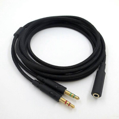 3.5mm Universal 2 in 1 Gaming Headset Audio- Extend Cable for Cloud II/Alpha-/Cloud Flight/Core Hea 2
