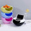 Ciotola per snack con supporto per cellulare, ideale per frutta secca e semi, colore bianco/nero. 3