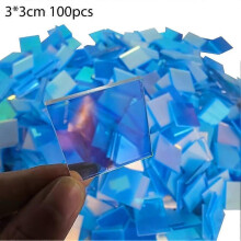 (3X3cm 100pcs) Iridescent Acrylic Tiles Holographic Effect Mosaic Decor
