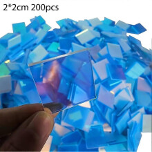 (2X2cm 200pcs) Iridescent Acrylic Tiles Holographic Effect Mosaic Decor