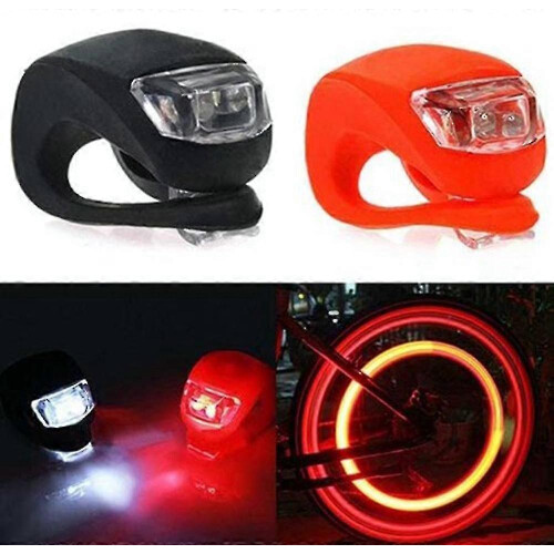 10x Bicycle Lamp Bicycle Front Light Taillight Wheel Light Led Silicone Lamp 2