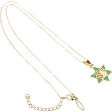 Hexagramm-Anhänger aus goldfarbenem Edelstahl für Damen, zierliche Kette mit israelischem hebräischem Buchstaben