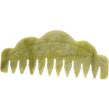 Jade Gua Sha Kopfhautmassagekamm für Frauen, glatt poliertes Jade-Haarmassagegerät