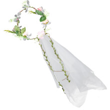 Künstlicher Blumenschleier für Hochzeiten, Rosenblüten-Haarreif als Haaraccessoire für Fotoshootings und Dekoration