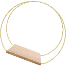 30 cm großer goldener Metallkranz mit Holzsockel, DIY-Blumenkranz als Tischdekoration für Hochzeiten