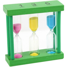 Dekorative Sanduhr, vielseitig einsetzbar, aus Holz, Glas und farbigem Sand, handgefertigt, kreatives Design