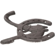 Vintage Wandgarderobenhaken aus Gusseisen in Pferdeform mit glatt polierter Oberfläche