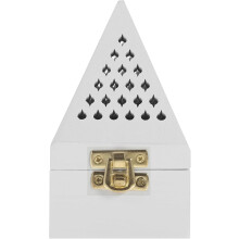 Kreativer Räuchergefäß-Brenner aus weißem Kiefernholz im chinesischen Stil, 7x7x11cm, mit Hohlschnitzerei