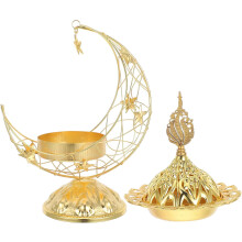 Räuchergefäß in Mondform aus dem Nahen Osten – Eid Mubarak – Elegantes Räuchergefäß aus Eisen in Mondform