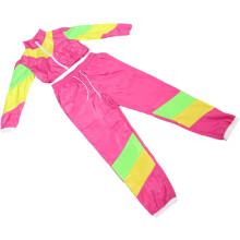 Disco-Trainingsanzug, Retro-Blumenmuster, Hippie-Outfit für Damen, geeignet für Cosplay, Partys, Festivals und Tanz.