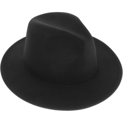 Cappello Fedora a tesa larga e piatta, berretto jazz elegante da uomo