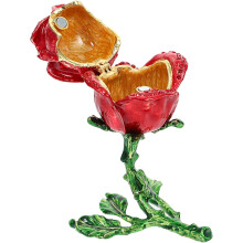 Kreative Schmuckaufbewahrungsbox in Blumenform aus Aluminiumlegierung, Schreibtisch-Organizer