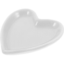 Piatto portagioie in ceramica, a forma di cuore, bianco, multiuso, facile da pulire, dal design delicato, ideale come regalo.