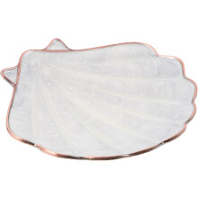 Schmuckaufbewahrungsplatte, Schmuckhalter, Organizer in Muschelform, Kupferlegierung, filigranes Design, komfortabel