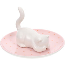 Schmuckablage mit Katzenmotiv, Ringschale, nordischer Keramik-Schmuckhalter
