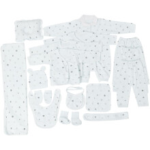 Babykleding set van 24 stuks, blauwe katoenen babyoutfit 0-3 jaar, dunne stof, groeiomvang 59-73 cm