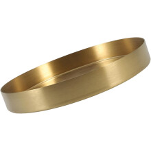 Runde, goldene Dekoschale aus Edelstahl, ideal für Make-up, Schmuck und mehr.