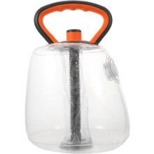 Kettlebell ajustable de 40 mm, remplissable d'eau, avec poignée ergonomique et poids souple orange.