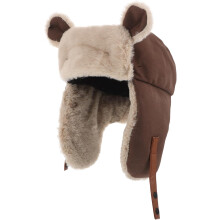 Wintermuts met oorklappen in de vorm van een beer, verdikte thermische pluche muts, unisex outdoor