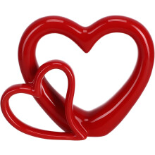 Valentinstag-Herzdekoration für Zuhause, Hochzeitsherz-Ornament, 11,4 cm (4,5 Zoll), Keramik, leicht zu reinigen, tragbar