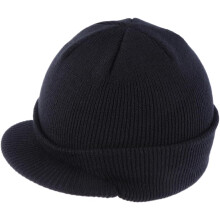 Unisex Warme Strickmütze mit Schirm, wärmeisolierend, für Damen und Herren, Herbst/Winter, Outdoor, Schwarz