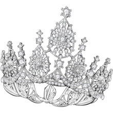 Baroque Alloy Crown Pearls and Rhinestones round Design