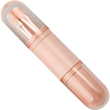 Mini ensemble de pinceaux de maquillage portables 4 en 1 rétractables pour fards à paupières, fond de teint et poudre