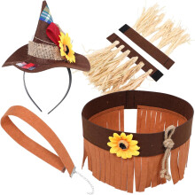 Fascia da spaventapasseri per uomo, accessorio per costume di Halloween, cappello di paglia per feste di Carnevale ed eventi cosplay.