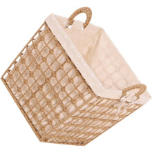 Panier de rangement pratique pour vêtements, carré ou rond, en corde, grande capacité.