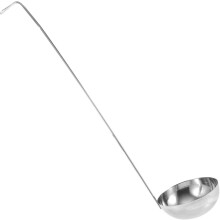 Roestvrijstalen serveerlepel met lange, antislip en comfortabele grip, zilverkleurige metalen lepel