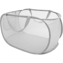 Grand panier à linge pliable en maille, portable, avec poignées confortables, en polyester.