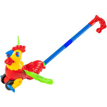 Rooster Walker Skyvetralle med Avtakbart Håndtak, Lenende Skyv-og-Pull Lærende Gåstol