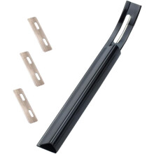 Lederschäler mit Ersatzklingen, schwarzes Metall