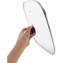 Tapa de vidrio universal para olla eléctrica con tacto agradable y protección de seguridad.