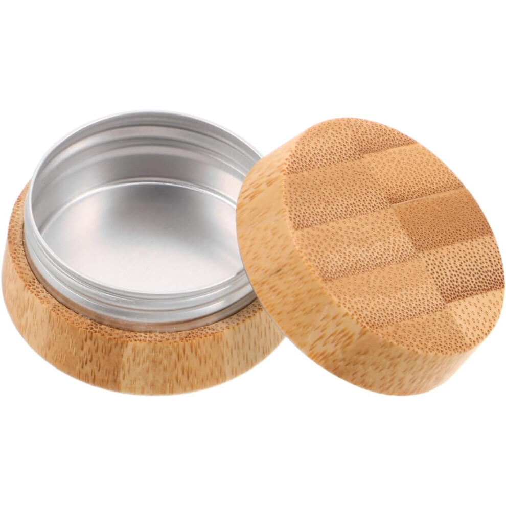 Hkhbjs Refillable Bamboo Lip Balm Jar Travel Small Cosmetic Container