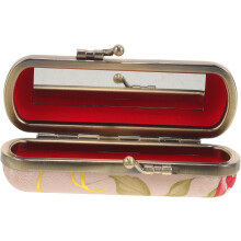 Lippenstiftetui mit Knopfverschluss, leichtes Lippenstift-Etui im floralen Design für Damen, ideal zum Wandern und für den Alltag
