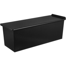 Prostokątna forma do pieczenia chleba z pokrywką, 750 g, blacha biała, z przesuwaną pokrywką