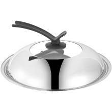 Tapa para olla/sartén versátil de acero inoxidable y vidrio con asa vertical para mantener los alimentos frescos.