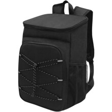 Isolierter Kühlrucksack für den Außenbereich, großes Fassungsvermögen, dicke schwarze Isolierung, Lunchtasche