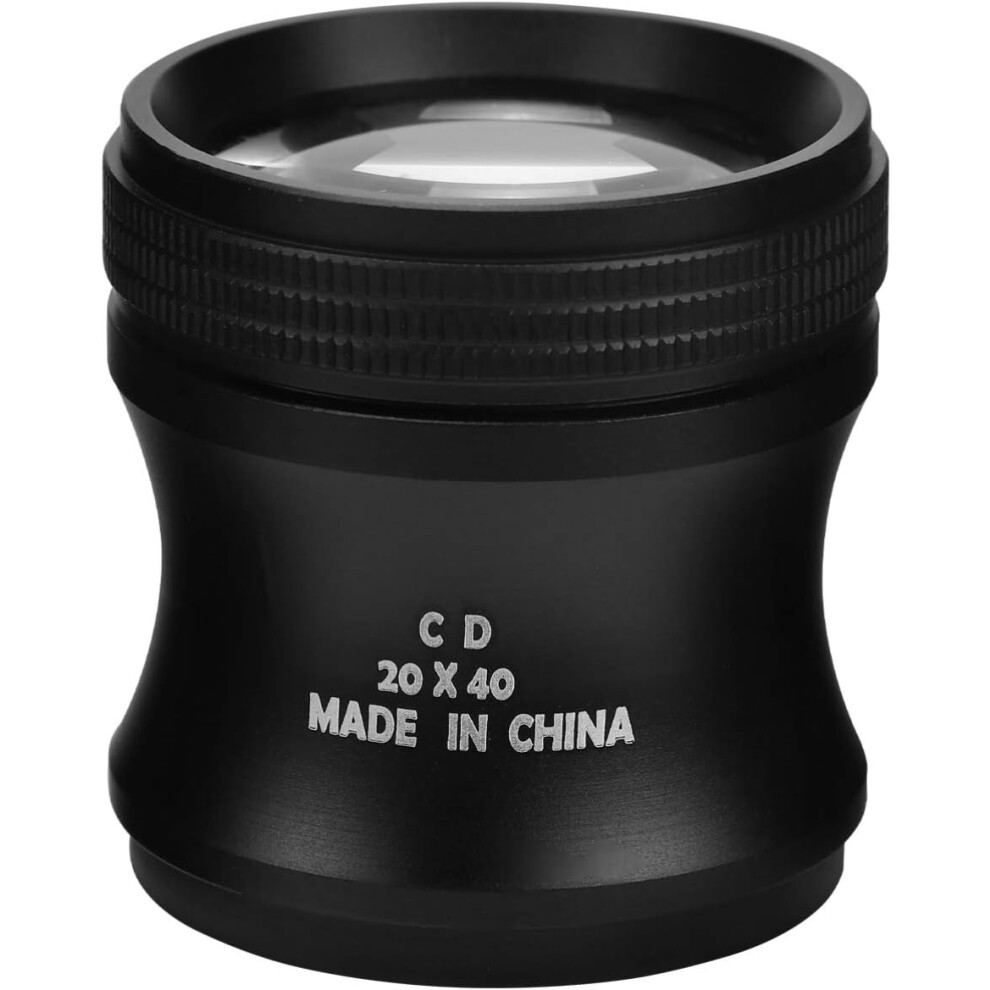Hkhbjs Handheld Magnifying Glass 20X Magnifier Portable Black Cylinder Lens