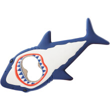 Magnetischer Bierflaschenöffner in Haiform, aus Edelstahl und Gummi, leicht, einzigartiges Design