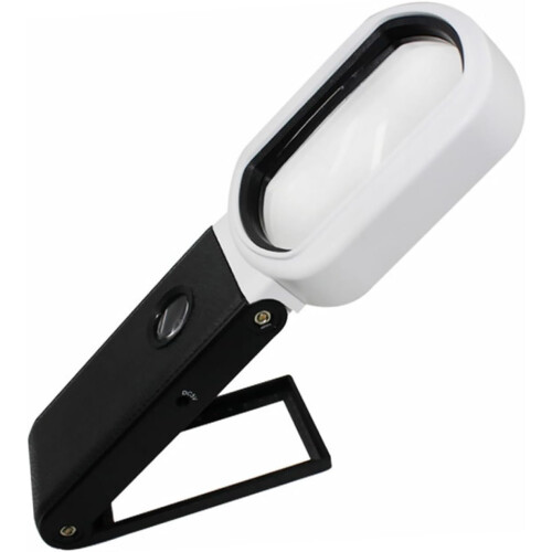 Handheld Reading Magnifier LED Light Multipurpose Enlarging Details Abs Acrylic Material