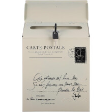 Buzón de correo vintage con cerradura, de hierro rústico para montaje en pared, ideal para la decoración del hogar al aire libre.